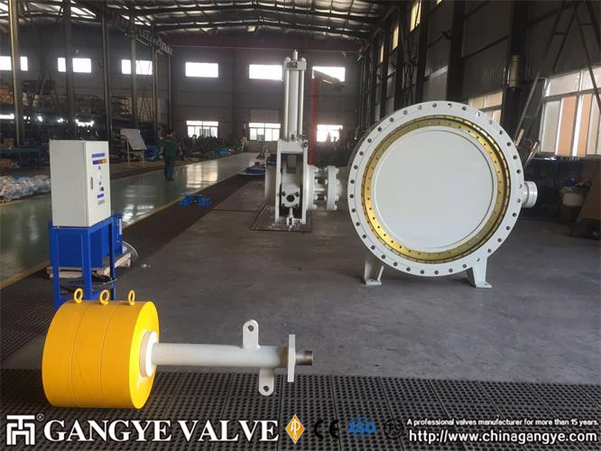 DN1500 WCB Counter-weight Hydraulic Control Check Butterfly Valve