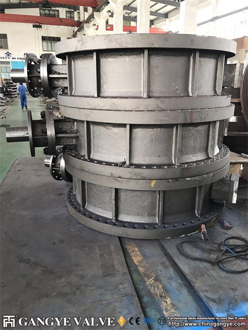 DOUBLE FLANGED FF, BODY:WCB, DISC: WCB, SHAFT:F6A, SEALING RING316SS+GRAPHITE, 150LB 72" 